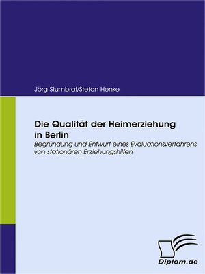 cover image of Die Qualität der Heimerziehung in Berlin